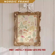 Wall painting, Christmas Doodle Wall Art, Colorful Holiday Icon Pattern Printable, Cute Festive Sket