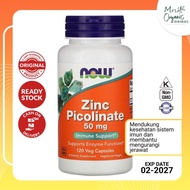 🤞 Vitamin Zinc Picolinate 50 mg Now 120 Veggie Kapsul
