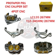 PROTAPER LC135/Y15 CNC 4 POT CALIPER P81 THAILOOK WITH BRACKET CALIPER 8.1 GOLD CALIPER COIN