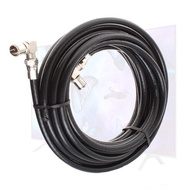 L-Shaped Tv Antenna Cable (Black) 3m Coaxial Cable for Wired Tv Extension