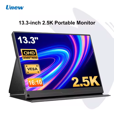 Unew 13.3" 2.5K QHD Portable Gaming Monitor Ext Screen Dual USB-C/Mini HDMI for PS4/PS3/Switch & Lap