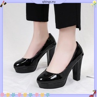 [Plus Size 42] Ready Stock Women PU High Heels kasut perempuan Heels Plus Size 42
