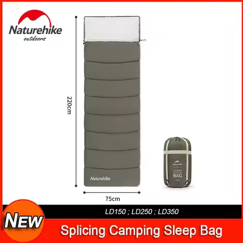 Naturehike Outdoor Camping Splicing Envelope Sleeping Bag with Removable Hood Saco De Dormir Natureh