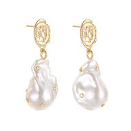 สร้อยคอไข่มุกสไตล์บาร็อคแบบไม่สมมาตรหรูหรา เครื่องประดับสำหรับผู้หญิง LOST in ECHO ดีไซน์ดั้งเดิม ผส