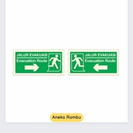 Evacuation Route Sign Size 60x30 cm. 3mm ACP plate. Custom Custom