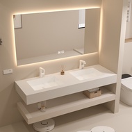 ST-🚢71TX【】Stone Plate Ceramic Basin Seamless Link Bathroom Washbasin Washstand Countertop Whole Washbin Bathroom Cabinet