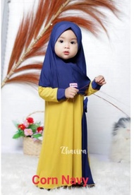 Dress Laneeka Syari Kids FREE HIJAB / Gamis Anak Zhavira Model Terbaru Lebaran / Baju Anak Perempuan