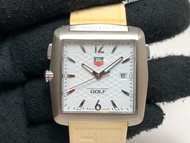 附2021/11月購入的原廠全新黑色膠帶$5400 Tag heuer golf QZ tiger woods 2008訂價42000 有盒單