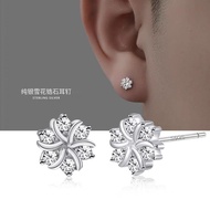 Snowflake Winter Diamond Earrings for Men