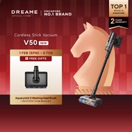 Dreame V50/R10/X2 Cordless Vacuum | Suction-Washing Head | Tangle-Free 200 Blades | Blue Laser Light