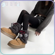 SULIN Boots Socks, Y2K Fur Plush Fluffy Plush Fluffy Boots Cover,  Hairy Balls Thickened Warm Pile S