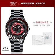 นาฬิกา Quartz SVJ Write Wheel Eye HUB Rotating Watch นาฬิกาข้อมือสำหรับปรับแต่งรถยนต์ สไตล์วัฒนธรรม 