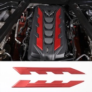 Aluminum Alloy Car Engines Cover Both Sides Logo Decorative Stickers For Chevrolet Corvette C8 Sting
