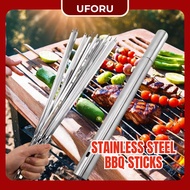 50pcs 30cm Reusable Stainless Steel Barbecue Skewers BBQ Needle Stick For Outdoor Picnic Tool