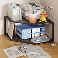 桌上三角書架 轉角置物架 辦公室桌面多層小型拐角扇形書本收納架子（快遞送貨上門）