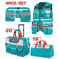TOTAL กระเป๋าใส่เครื่องมือช่าง + เสื้อใส่เครื่องมือช่าง รุ่น TOS23047 / TOS23090 / TOS230908 / TOS23
