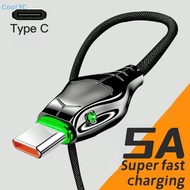 Cool3C 100W 5A USB Type A To Type C Cable 100W 2M/3M Type C Fast Charger Cable Braided Snakehead For