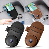 Car Leather Glasses Clip Sun Visor Multi-function Sunglasses Clip For SAAB Scania 93 95 9000 900 9-4