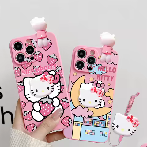 3D Cartoon Sanrio Hello Kitty Phone Case For Realme 14X 14T 15 15T 15X C2 C2S C3 C3i C11 C12 C15 C17