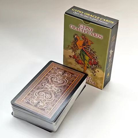 Gypsy Oracle Deck English and Spanish Edition 9*6cm 52 Pcs Oracle Cards Printed on 350GSM Double-emb