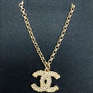 Chanel 熱賣款 珍珠雙C兩段式頸鏈/項鍊 金色 AB3262 B02178 N5887
