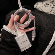 Silver Bow Cable Wrapping Set Cartoon Charger Case USB Protector oppo 80w 67w vivo33w 44w Protects T