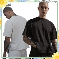 Popgun Studio Plain Black Boxy Fit Cotton Cloud Coolbreeze T-Shirt (290 GSM)