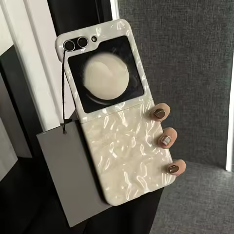 INS Korean Water Ripple Wrinkle Phone Case For Samsung Galaxy Z Flip 5 Z Flip6 ZFlip 4 ZFlip 3 5G Si