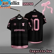 Novellia COQUETTE RIBBON Jersey Coquette Tshirt Ribbon Bow Baju Jersi Microfiber Quick Dry Lengan Pe