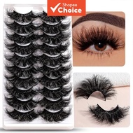 10 Pairs Fluffy False Eyelashes 22mm Long for Deep Eye Socket