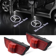 HYS 2Pcs Led Car Door Welcome Light Ghost Shadow Logo Projector Ambient Lamp For Mercedes Benz W204 