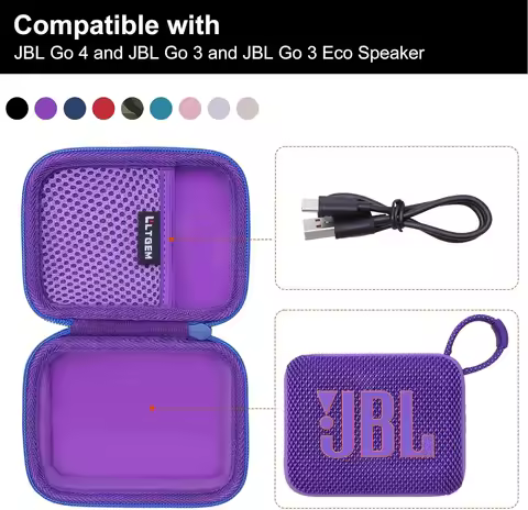 LTGEM Case Compatible with JBL Go 4 and JBL Go 3 and JBL Go 3 Eco Ultra-Portable Waterproof Speaker,