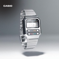 Casio casio casio Flagship Store A100WE Fashion Retro Small Square Silver Student Watch Men's Watch 