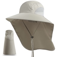 Summer Sun Hats UV Protection Outdoor Hunting Fishing Cap for Men Women Camping Visor Bucket Hat With Neck Flap Fisherman Hat