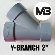 2" Inch Y-Brass Pvc Pralon Pipe Connection Type D l 3 Y-Brass Branch Connection