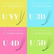 12 แถว รูปตัว U YY 3D 4D 5D ขนตาปลอม L LU M Curl รูปตัว U W Bloom พัดลมสำเร็จรูป หนา ขนมิ้งค์ธรรมชาต