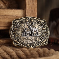 A Belt Buckle Head - A Western Cowboy-Style Belt Buckle Head - A Metal Buckle Head