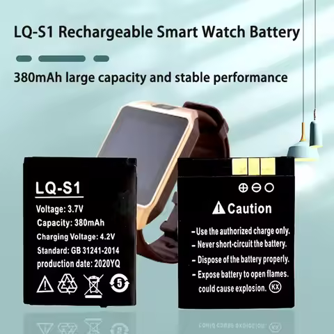 PURFIELD 380mAh Smart Watch Battery LQ-S1 3.7V lithium Rechargeable Battery For Smart Watch QW09 DZ0