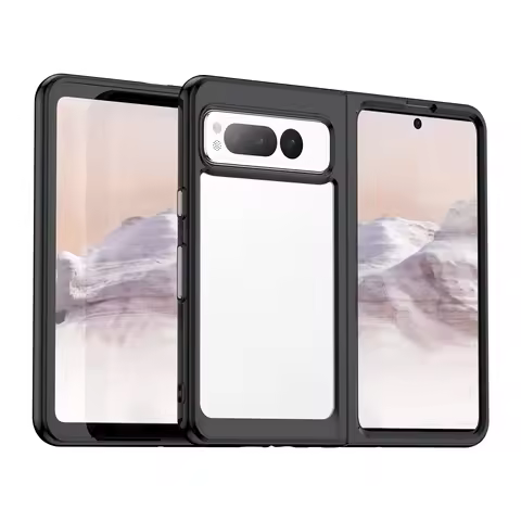 For Google Pixel Fold Case Silicone Clear Colorful Border Shockproof TPU Capa On Pixel Fold Colorful