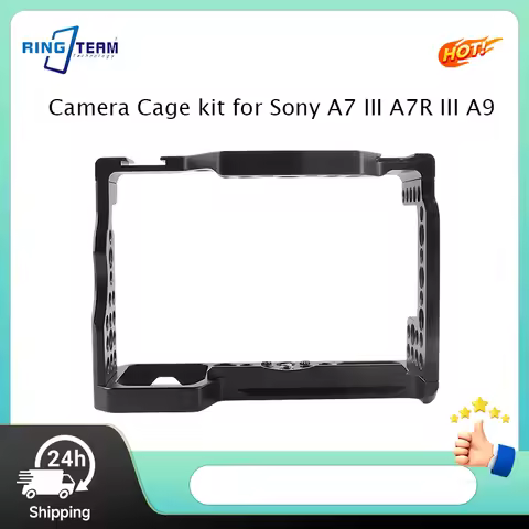 Camera Cage for Sony A7 III A7R III A9 A7M3 A7R3 A7III A7RIII with 1/4 3/8 Ports for Filmmaking Vlog