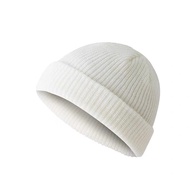 Beanie Hat Topi Streetwear Unisex Knitted Skullcap Hat Binnie Cap Roll Up Edge Trendy Cap 7