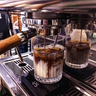 Cafe Glass Cup Vertical Stripe Iced Latte Coffee Cup Retro Capu Cup Latte Cup Milk Tea Cup 300ml