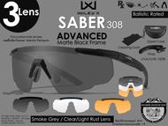 Wiley-X SABER ADVANCED {3 Lens} Cleay/Smoke Grey/Light Rust#Frame Matte Black {308}