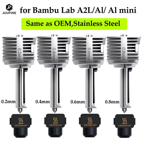 Hotend Kit for Bambu Lab A2L A1 A1 Mini, Stainless Steel Integrated High-Precision A1 Nozzle Same as