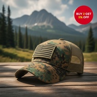 Adjustable Unisex Baseball Cap with USA Flag Camo Design and Long Brim for Outdoor Use  Topi Besbol 