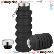 MAGICIAN Foldable Water Bottle, Leakproof BPA Free Collapsible Water Bottle, Portable 17oz With Cara