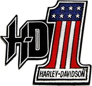 Harley-Davidson 4 in. Embroidered #1 RWB Logo H-D Emblem Sew-On Patch - Black