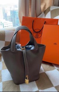 現貨Hermes Picotin 18 🐘Etoupe大象灰金扣🤎Stamp U