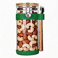 KKC Sealed Coffee Bean Storage Container with Scoop, Non-Slip Glass Food Storage Container With Lock