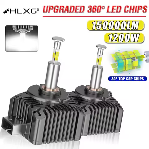 HLXG D1S D3S 360 LED Lights Bulbs HID D2S D4S LED Canbus D1R D2R D3R D4R Xenon Turbo Car Headlight L
